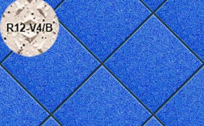 Плитка напольная для промышленных помещений Stroeher Secuton ТS44 azur (R12-V4/B), 196*196*10 мм